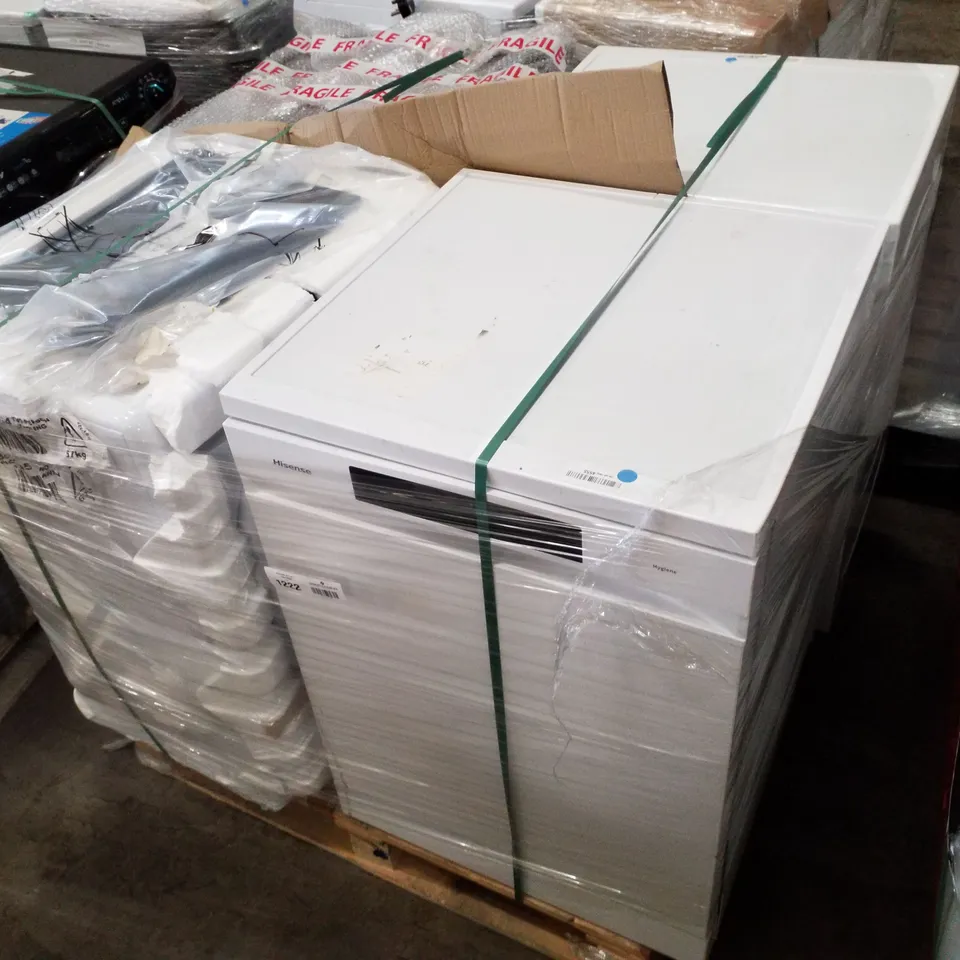 PALLET OF APPROXIMATELY 4 UNPROCESSED RAW RETURN WHITE GOODS TO INCLUDE;