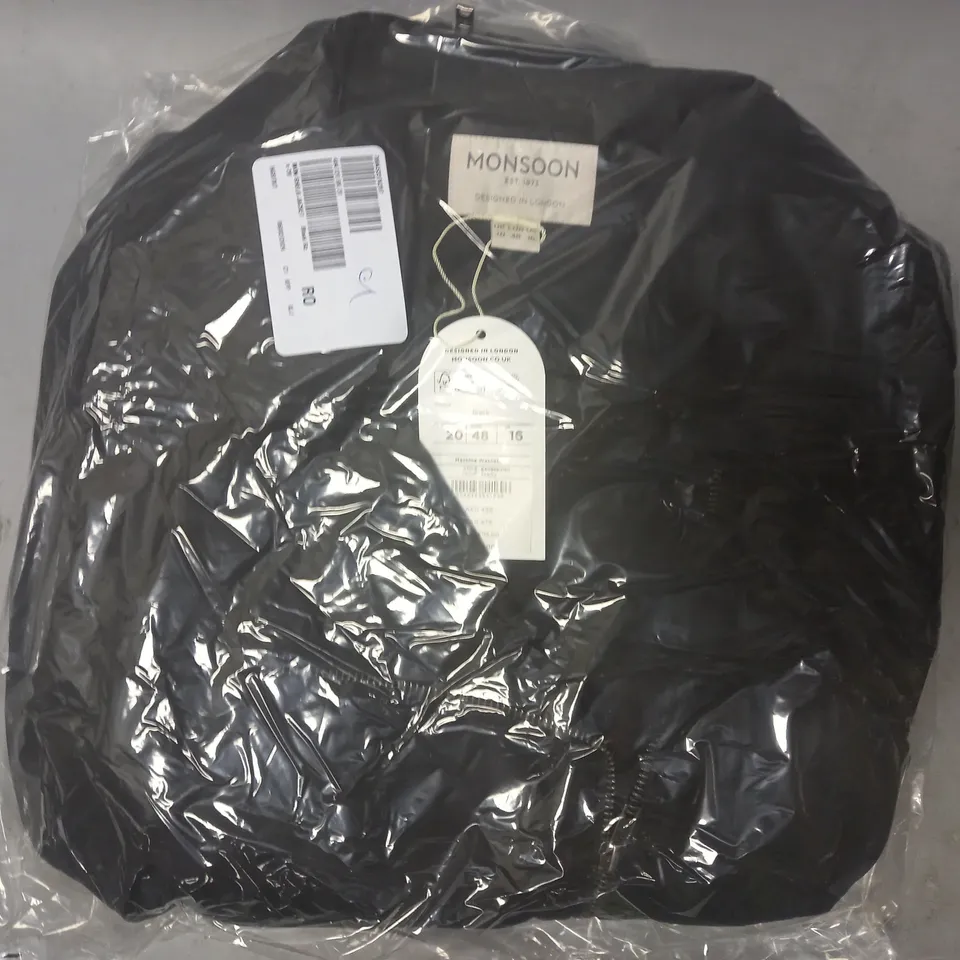 MONSOON JACKET IN BLACK SIZE 20