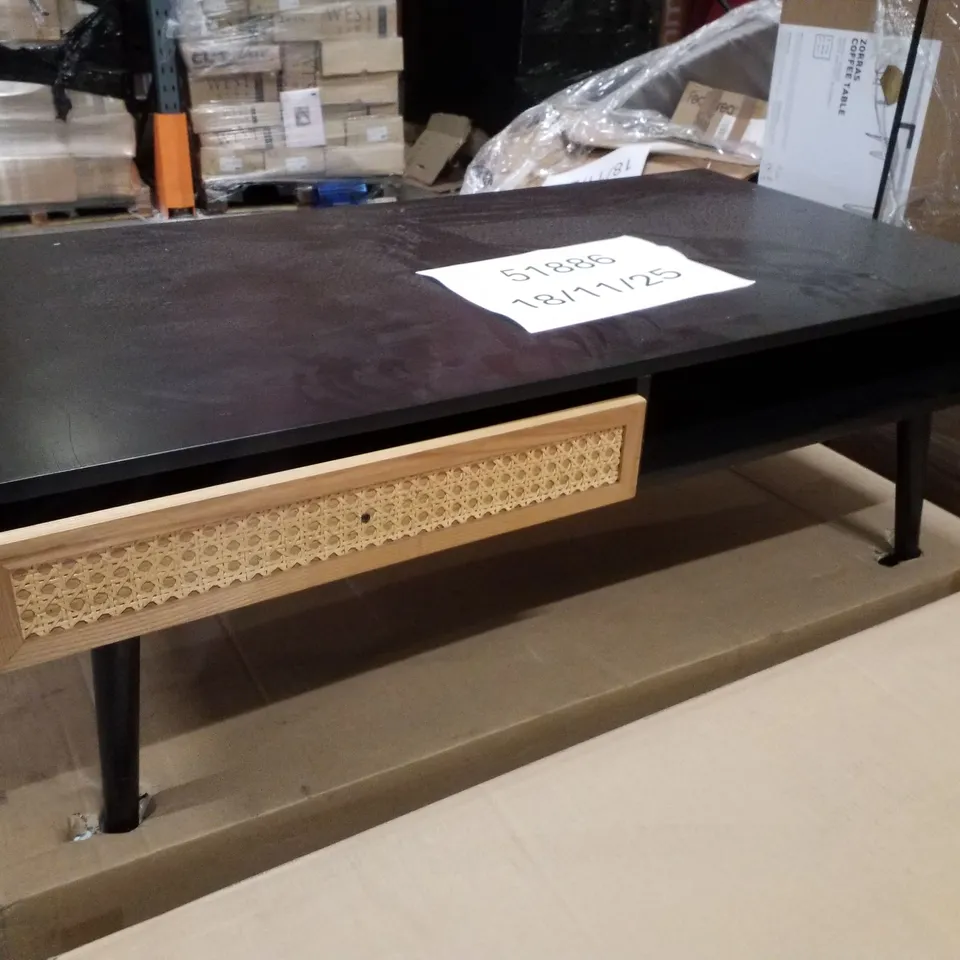 PALLET CONTAINING 4 ZARZA HAIRPIN DESKS & 3 LEONA COFFEE TABLES