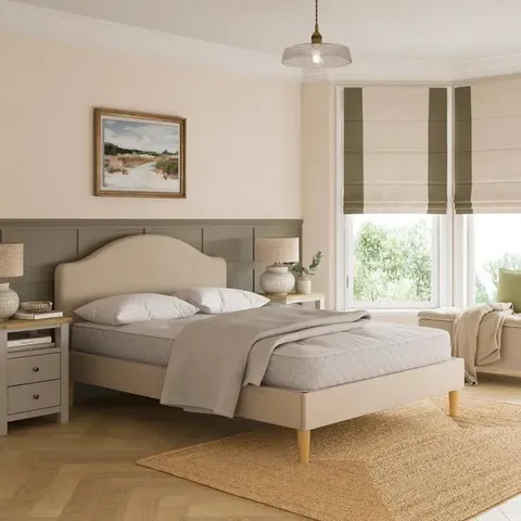 BOXED MAYLEE TEXTURED BED FRAME, KING SIZE (2 BOXES)