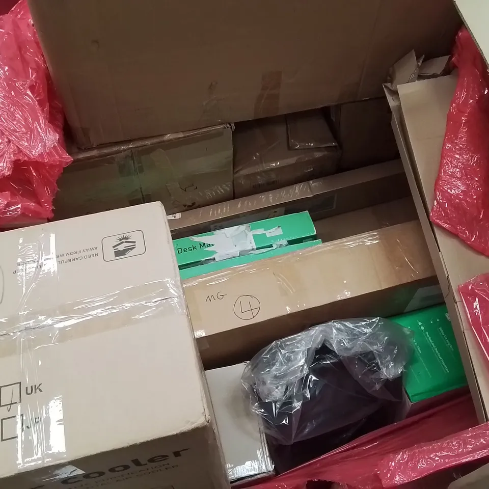 PALLET CONTAINING VARIOUS ASSORTED BOXED HOUSEHOLD ITEMS TO INCLUDE: KOBRA 3 3D PRINTER, PRESSURE WASHER, AIR COOLER AND LOTS MORE UNMARKED BOXED ITEMS 