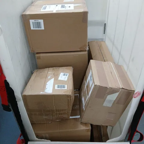 CAGE OF APPROXIMATELY 8 ASSORTED HOUSEHOLD ITEMS TO INCLUDE - GARDEN SOLAR LGIHTS, GARDEN BUDDHA STATUE, AND TURNTABLE DIVIDER ETC. - COLLECTION ONLY