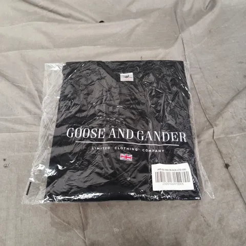 GOOSE AND GANDER T-SHIRT – BLACK – UK XXL