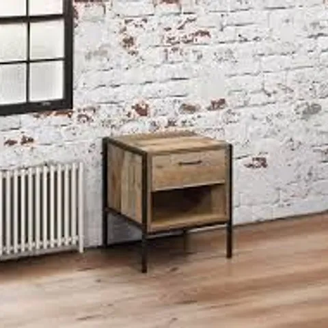 BOXED BIRLEA URBAN 1 DRAWER BEDSIDE, RUSTIC