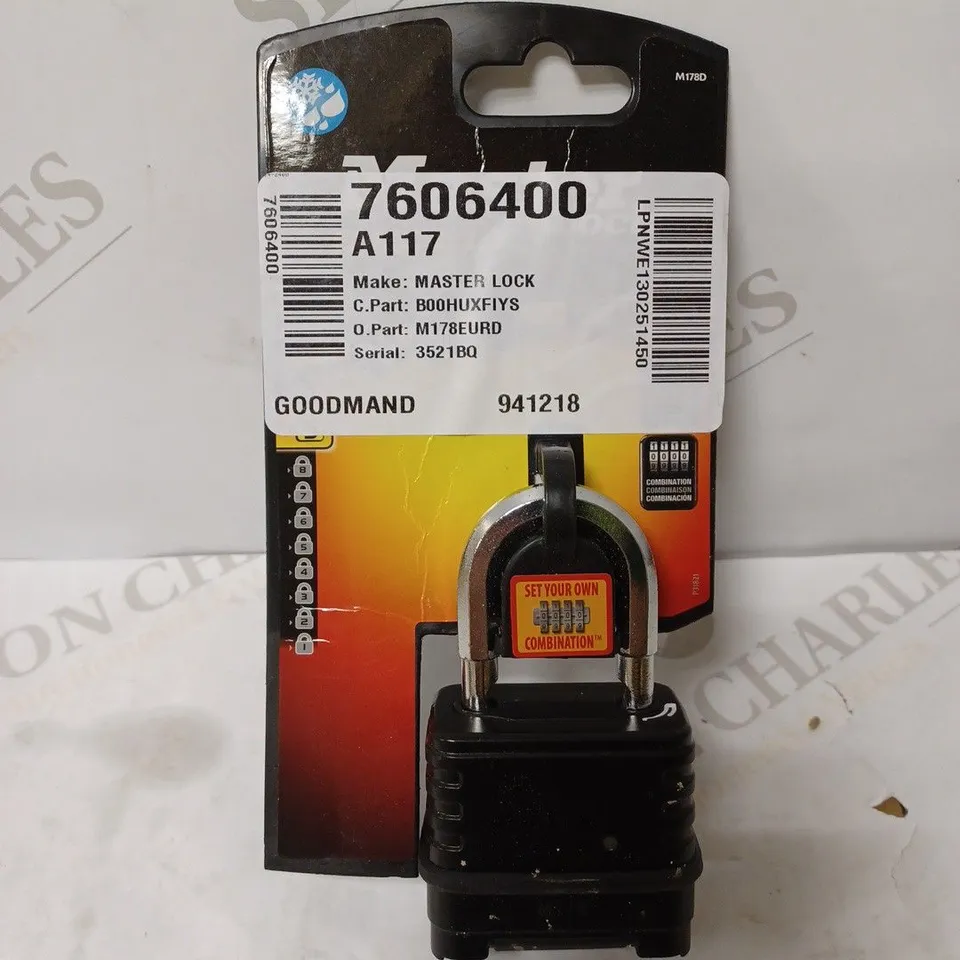 MASTERLOCK COMBINATION PADLOCK