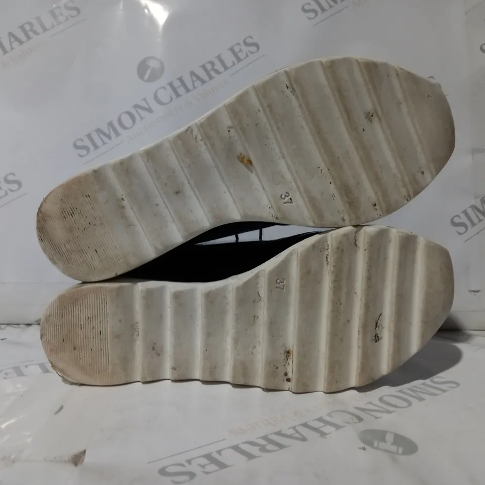 PAIR OF RUTH LANGSFORD WEDGE TRAINERS BLACK SIZE 4