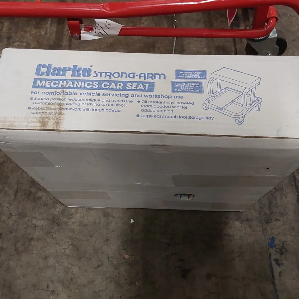BOXED CLARKE STRONG-ARM MECHANICS CAR SEAT