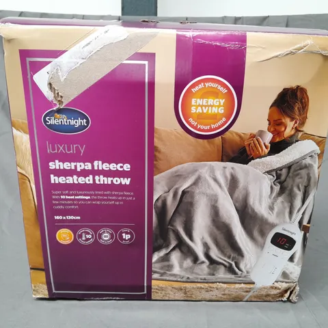 BOXED SILENTNIGHT LUXURY SHERPA FLEECE HEATED THROW
