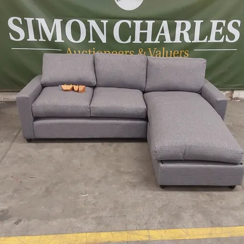 QUALITY DESIGNER ASHWELL CHAISE STORAGE SOFA - MERCURY FABRIC