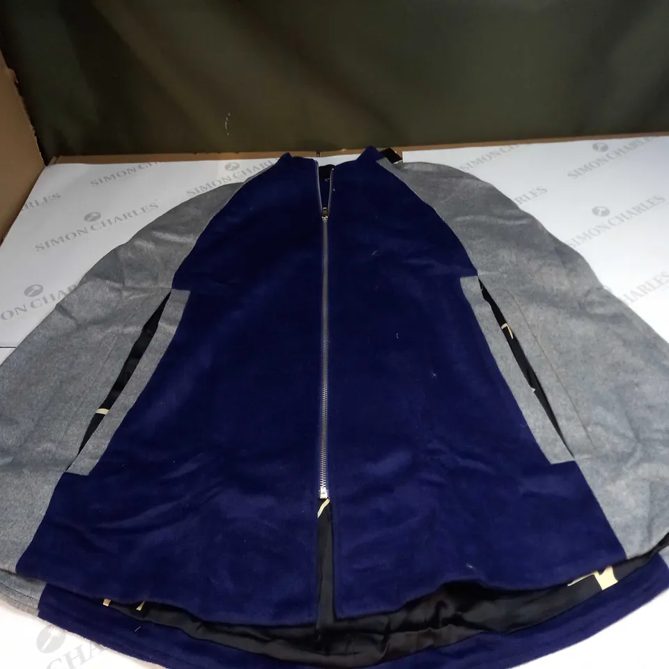 KINTSUGI NAVY AND BLUE WOOL MIX CAPE SIZE 10