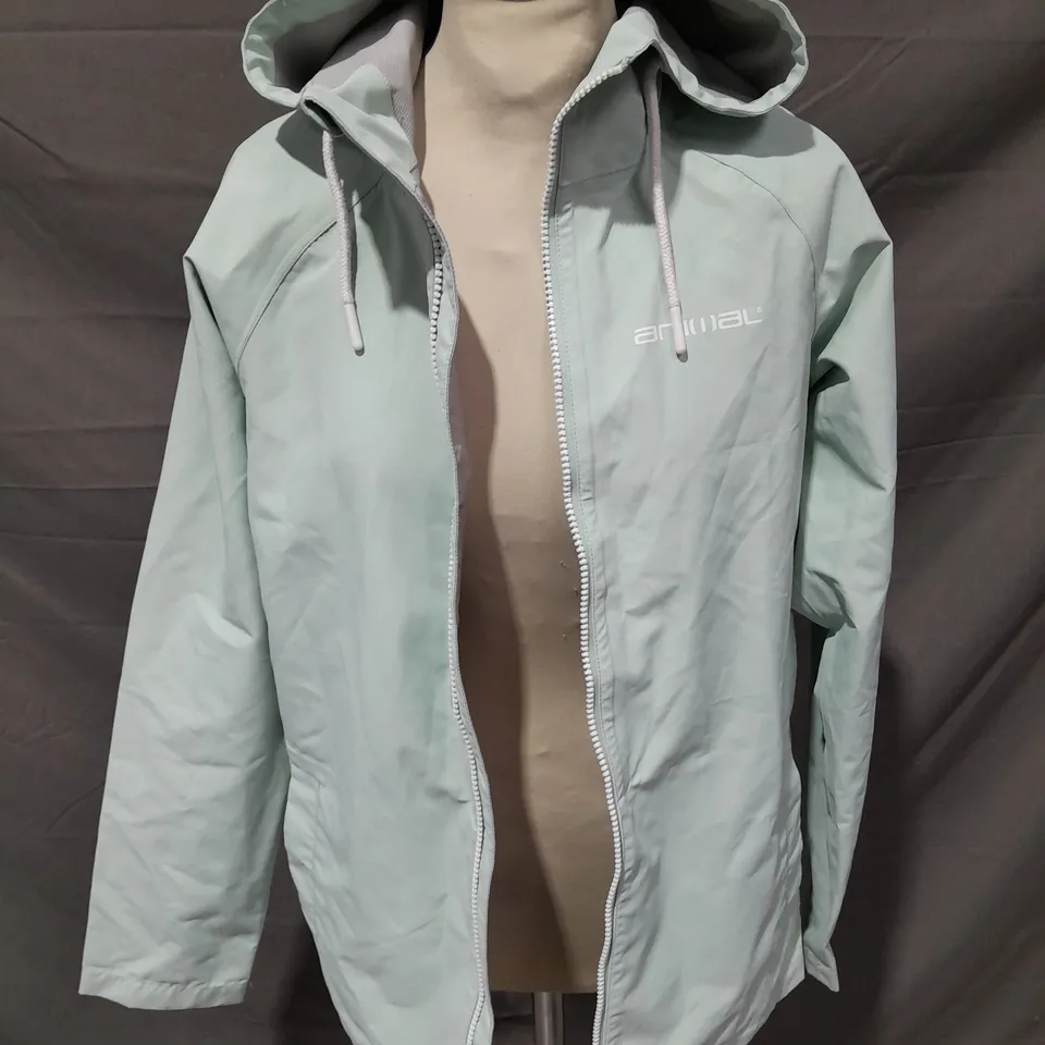 ANIMAL SHOWER PROOF JACKET IN MINT GREEN - UK 8