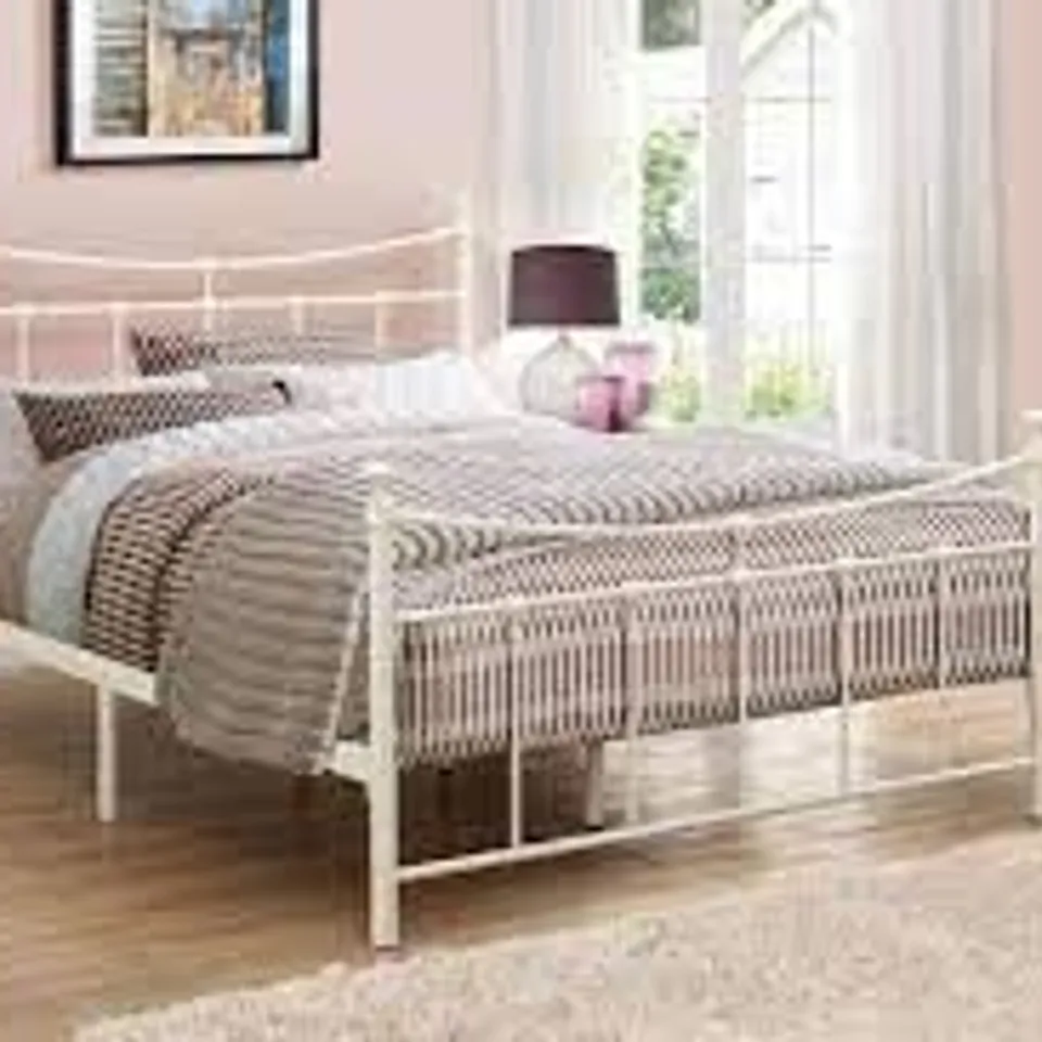 BOXED EMILY 120CM BED FRAME IN CREAM (1 BOX)
