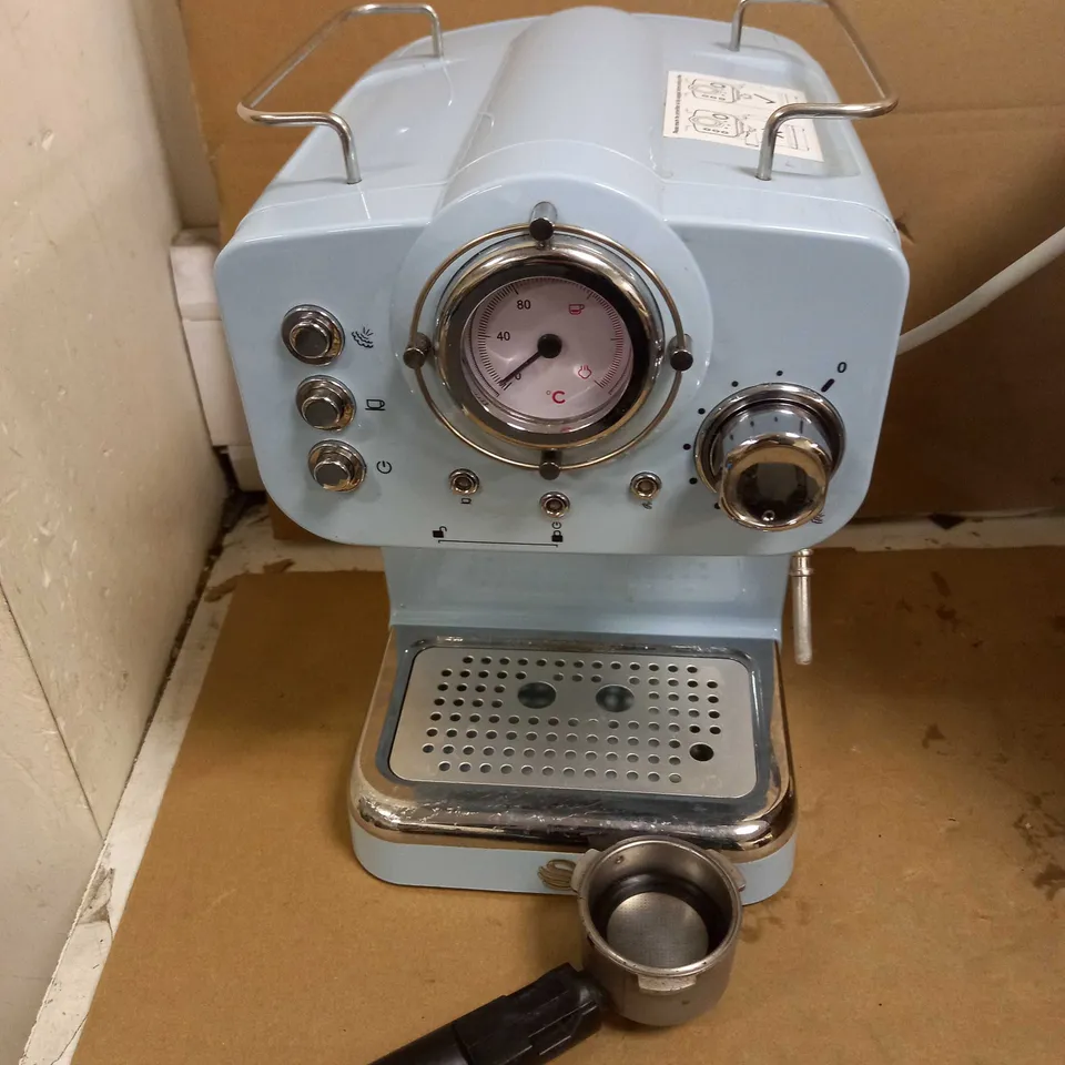 SWAN RETRO PUMP ESPRESSO COFFEE MACHINE - BLUE