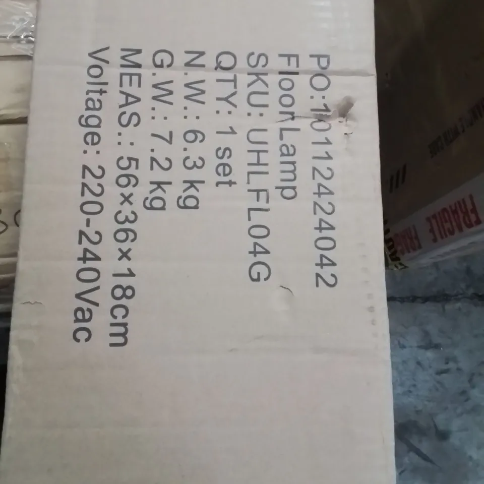 BOXED 176CM POLISHED ARCHED FLOOR LAMP