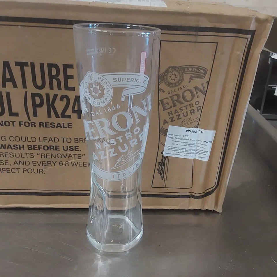24x BOXED PERONI PINT GLASSES