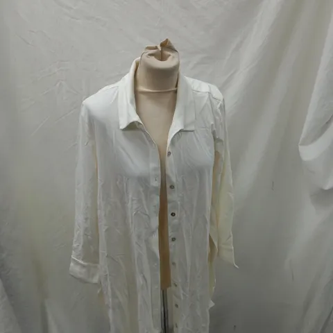 MARLA WYNNE LAYERS SHIRT DRESS WHITE MEDIUM