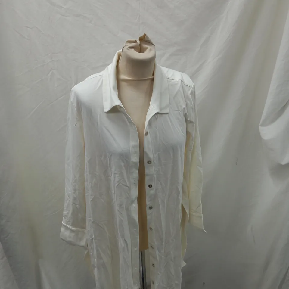 MARLA WYNNE LAYERS SHIRT DRESS WHITE MEDIUM