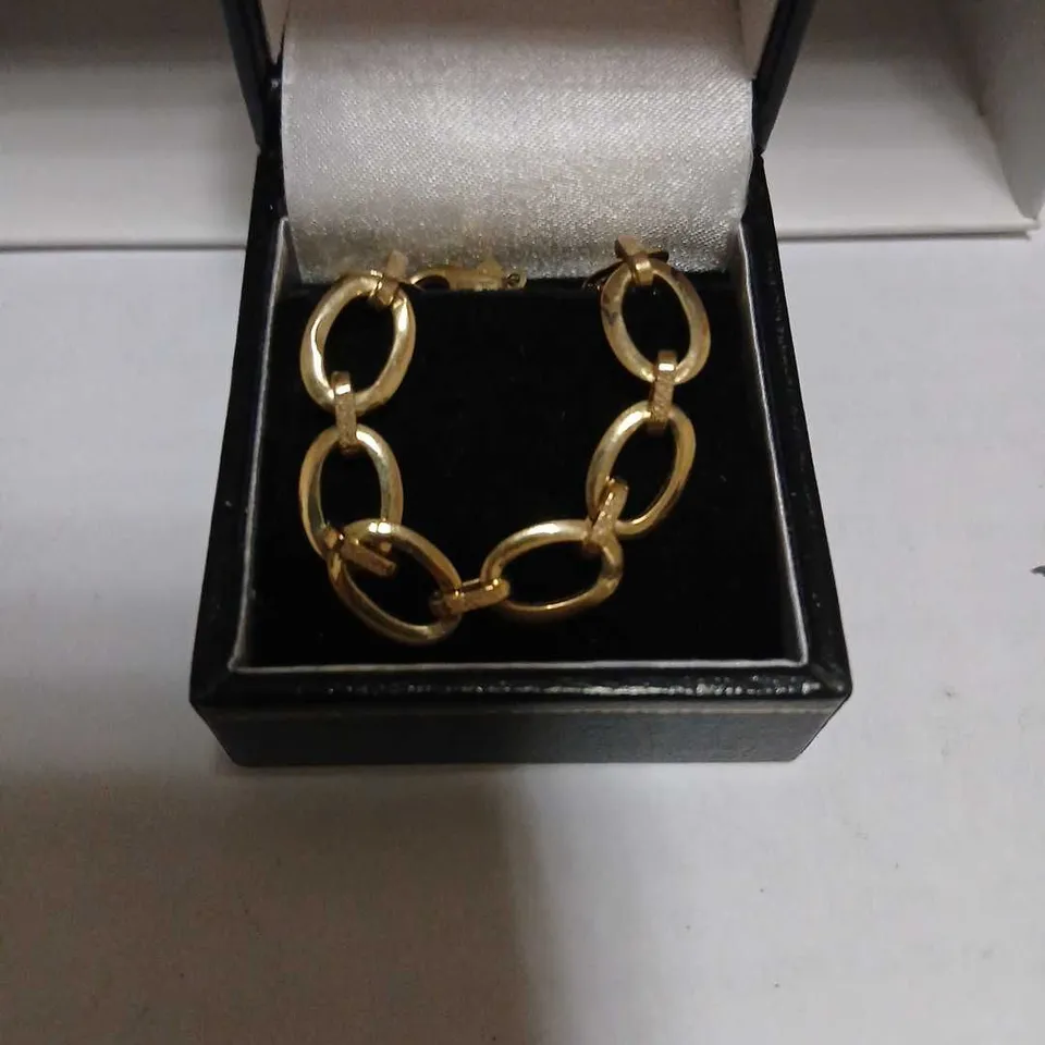 OUTLET GOLD 9CT ITALIEN GOLD KITE & SAND FINISHED OVAL LINK BRACELET 2.32G 