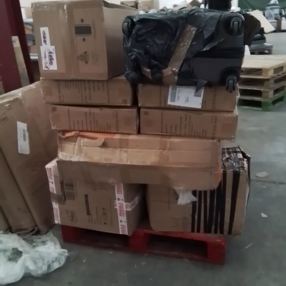 PALLET OF NEO PRODUCTS AND ASSORTED HOUSEHOLD GOODS TO INCLUDE,GAMING CHAIR,FAN,SUITCASE,DEHUMIDIFIER