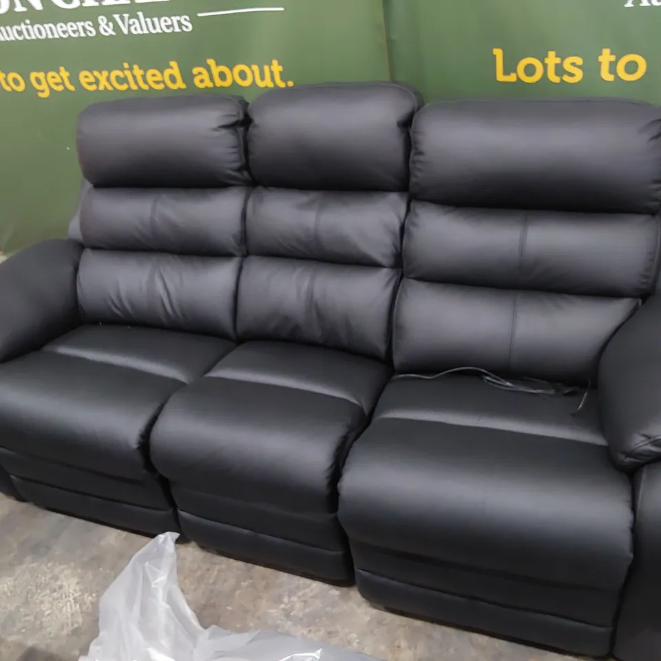 QUALITY BRITISH MANUFACTURED DESIGNER G PLAN GREENWICH 3 SEATER ELECTRIC RECLINING DOUBLE L854 CAMBRIDGE BLACK 