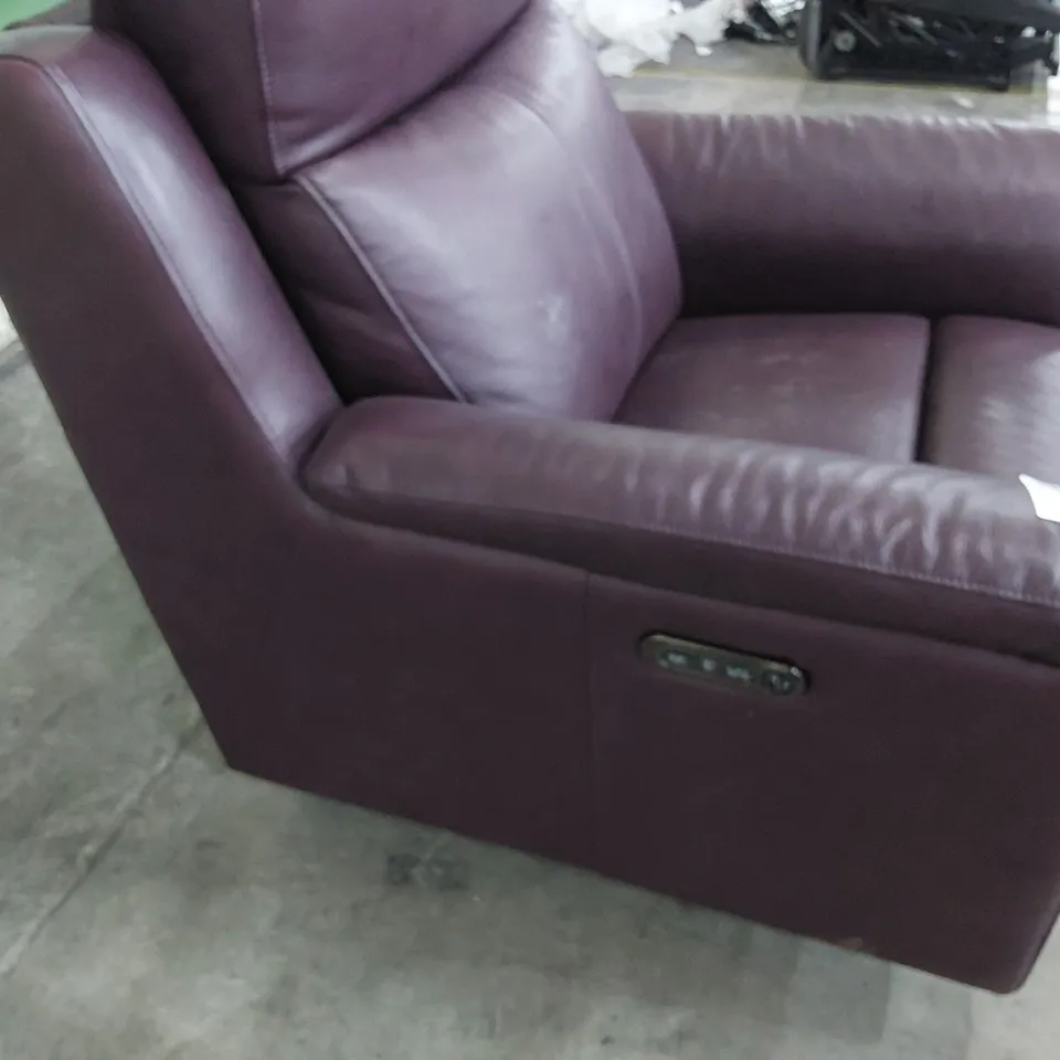 DESIGNER POWER RECLINING EASY CHAIR OX BLOOD LEATHER 