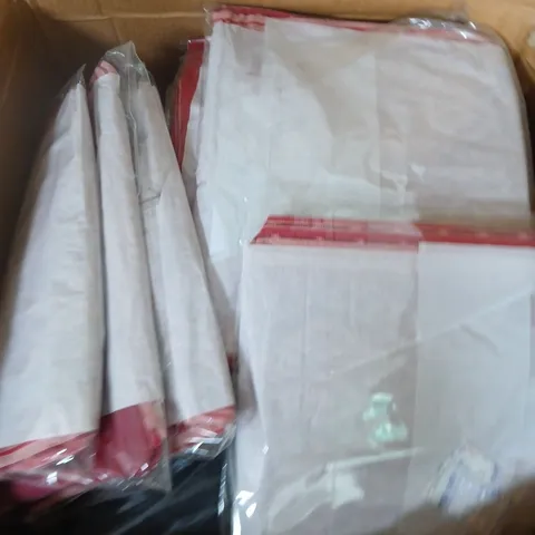 LARGE BOX OF WOMENS CLOTHING ITEMS IN VARIOUS STYLES , COLORS AND SIZES