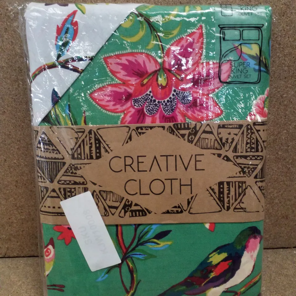 BRAND NEW CREATIVE CLOTH BY PAOLETTI POMELO SUPERKING DUVET SET - VERDI 