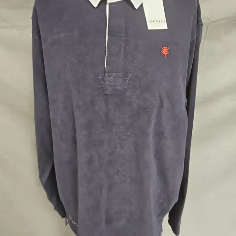 FRONT ROW LONG SLEEVE TOP IN NAVY SIZE XL