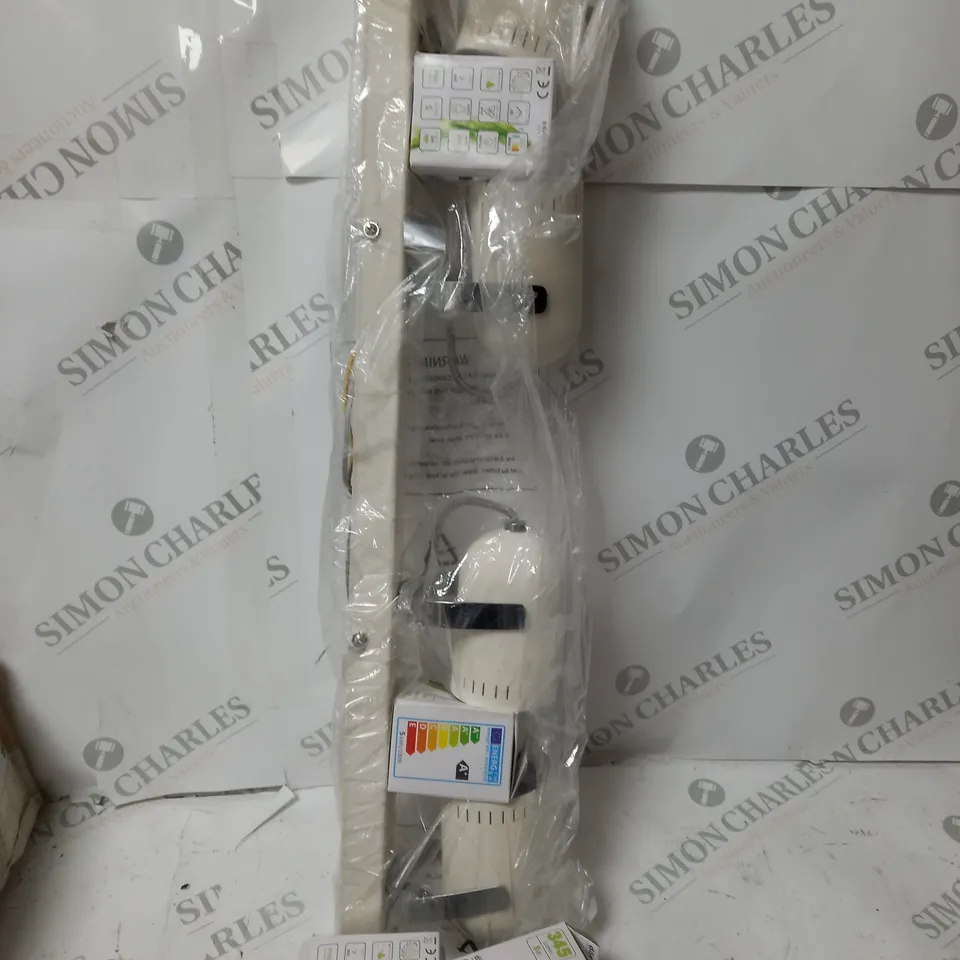 KORT 4LT BAR WHITE AND POLISHED CHROME GU10 LED INC WITH LOW ENERGY HIGH OUTPUT LIGHT BULBS