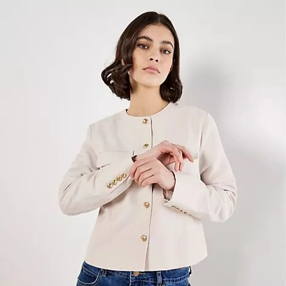 Apricot Tailored Clean Neck Jacket - SIZE M 