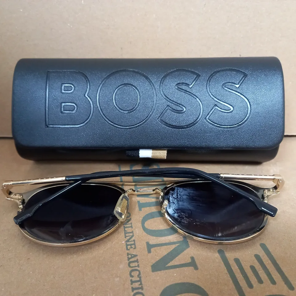 HUGO BOSS BLACK & GOLD ROUND SUNGLASSES 