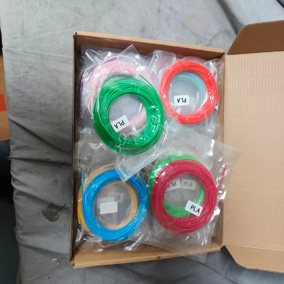 PLA 3D PRINTER FILAMENT – ASSORTED COLOURS, 10M (BOXED)