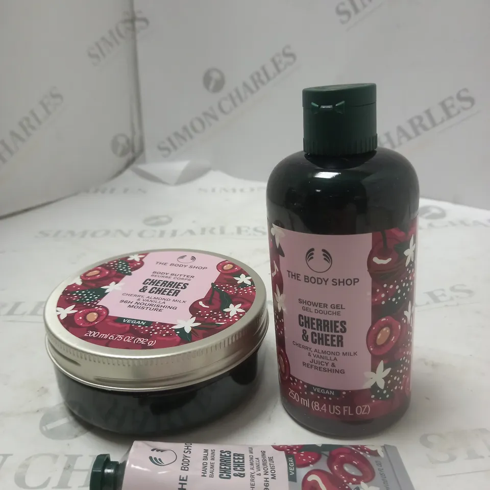 THE BODY SHOP CHERRIES & CHEER ESSENTIAL BODY CARE HOLIDAY GIFT SET