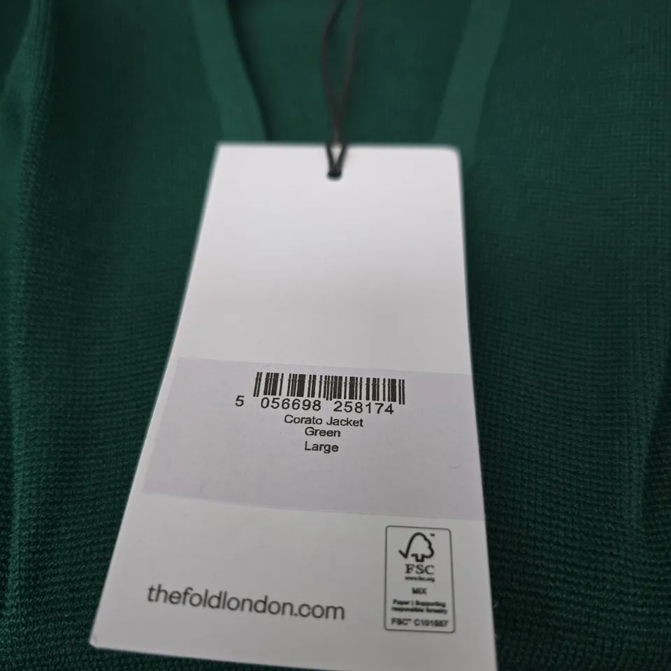 THE FOLD LONDON CORATO JACKET – GREEN, LARGE