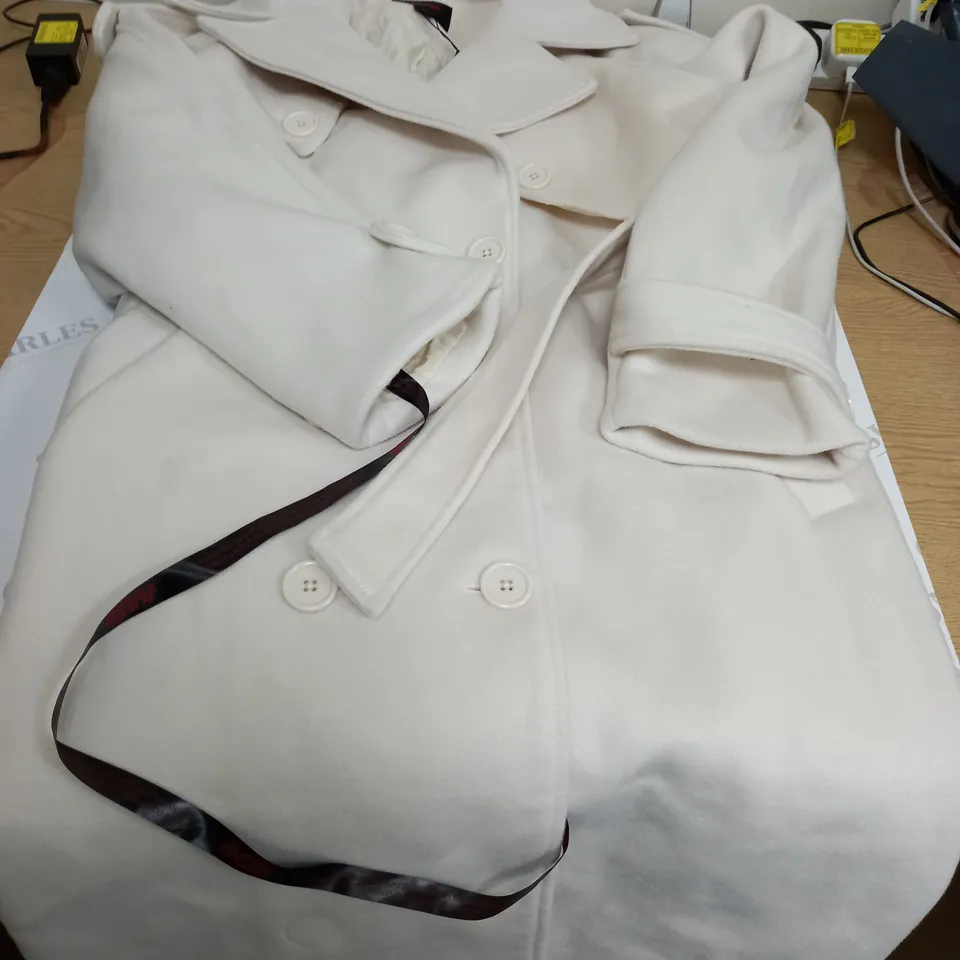 MISSPAP CREAM COAT SIZE 10 