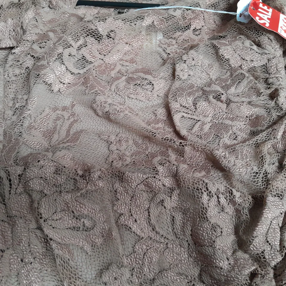 OLVIS TAUPE LACE SLEEVED DRESS - 1