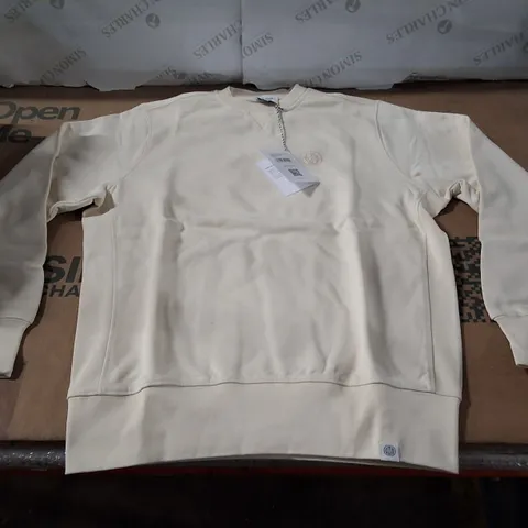 BOX CONTAINING APPROXIMATELY 5 BRASS MONKEY UNISEX SWEATSHIRT – OFF WHITE, SIZE S