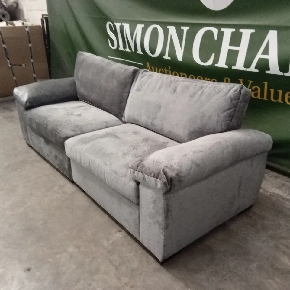 SALERNO STANDARD BACK 4 SEATER FABRIC SOFA - GREY RRP £799