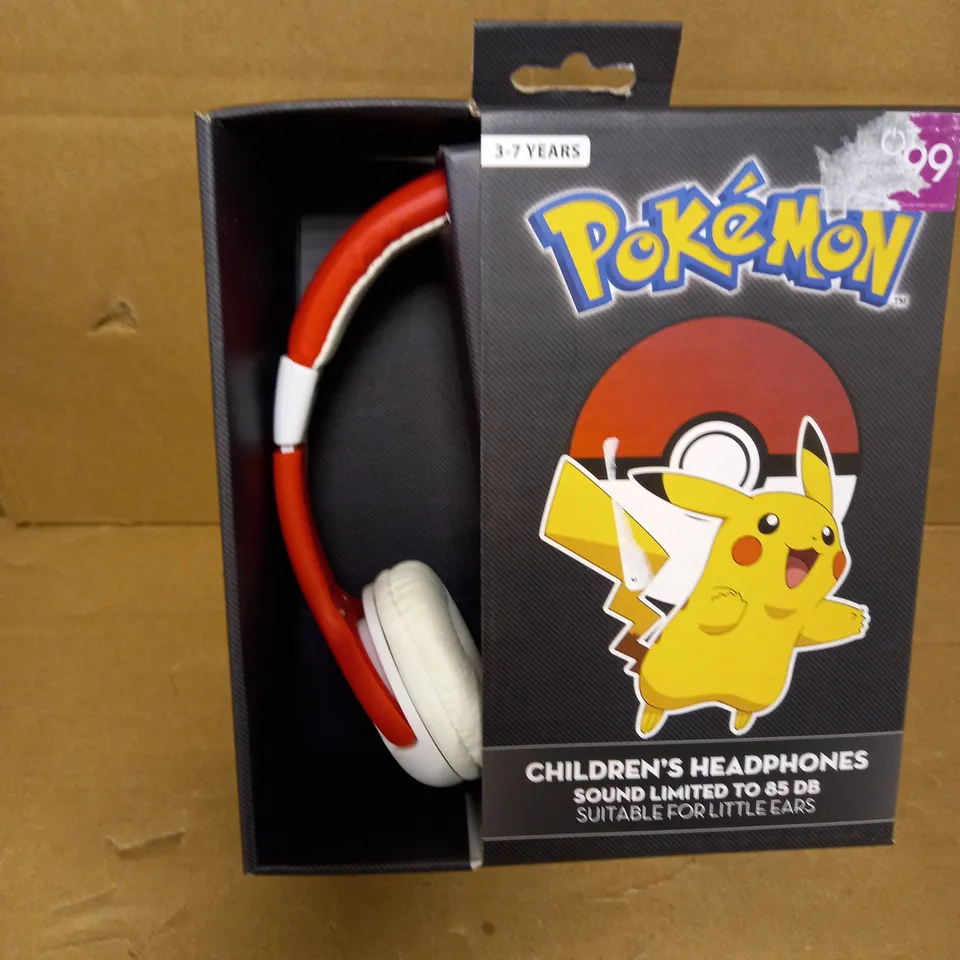 CHILDREN'S HEADPHONES, SOUND-LIMITED TO 85 DB, POKEMON, 3-7 YEARS