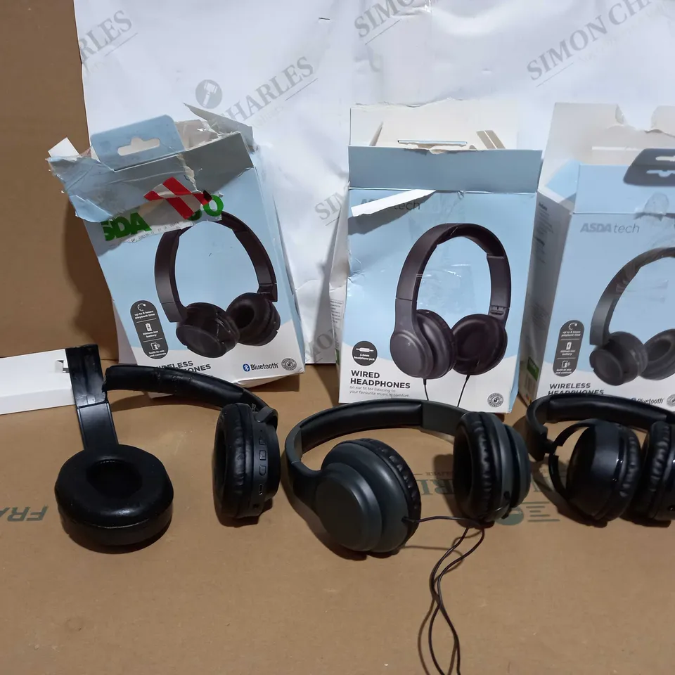 3 ASSORTED WIRED/WIRELESS HEADPHONES