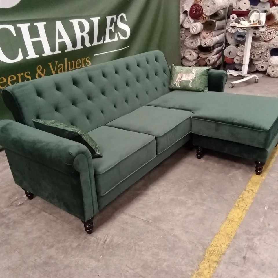 PETOSKEY UPHOLSTERED CORNER SOFA - GREEN