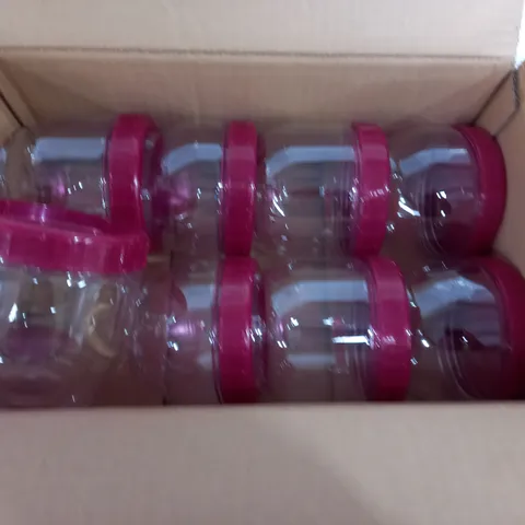 SET OF 8 PLASTIC SCREW LID FOOD CONTAINERS