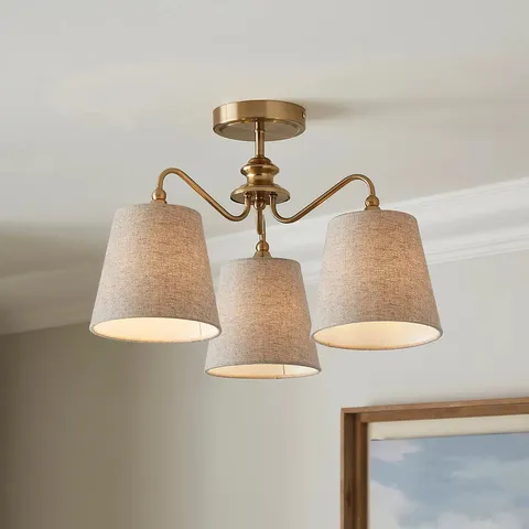 BOXED ENID 3 LIGHT SEMI FLUSH CEILING LIGHT