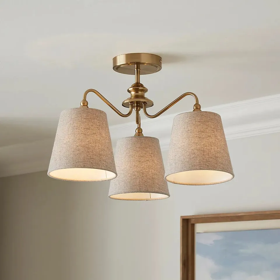 BOXED ENID 3 LIGHT SEMI FLUSH CEILING LIGHT