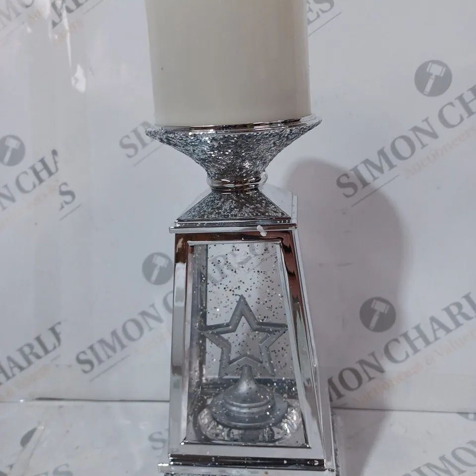 JM BY JULIEN MACDONALD FLAMELESS CANDLE HOLDER WITH SWIRLING GLITTER