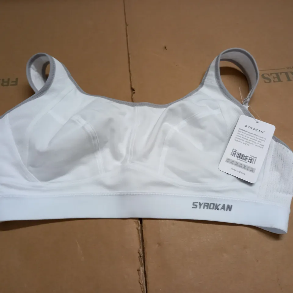 SYROKAN WHITE SPORTS BRA - UK 40 C