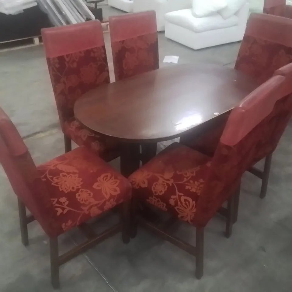 PUB RESTAURANT DINING TABLE WITH 6 CHAIRS
