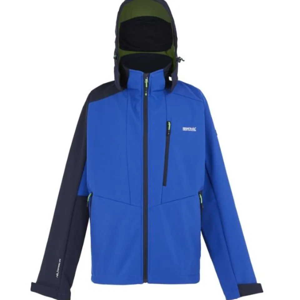 BRAND NEW REGATTA HEWITTS X SOFTSHELL JACKET MEN - OLYMPIAN BLUE/NAVY/GREEN FLASH 0T2 SIZE XXL