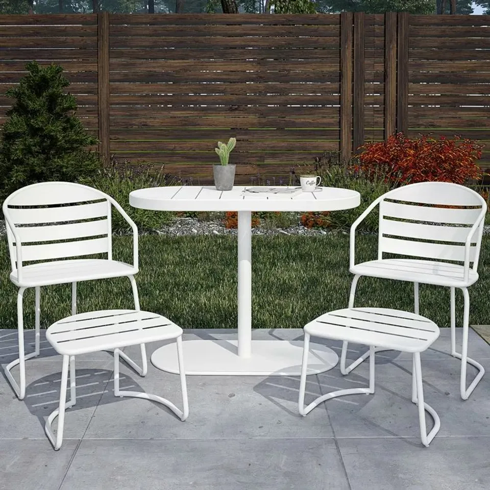 BOXED OVAL 4-PERSON 100.99CM LONG BISTRO SET