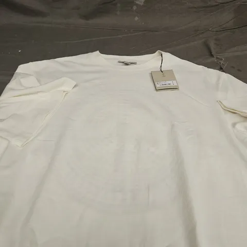 ALL SAINTS AMELIE CROCHET TEE IN WHITE - LARGE